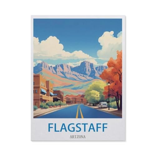 Malen Nach Zahlen Erwachsene，Flagstaff, Arizona，Malen Nach Zahlen Mit Pinseln und Acrylfarbe,DIY Set Basteln Erwachsene mit Pinseln und Acrylfarben für Home Decor（50x60cm）19.6x23.6 pouces-DG50 von BEAYODKP