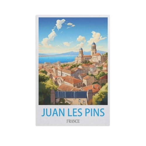 Malen Nach Zahlen Erwachsene，Juan Les Pins Frankreich，Malen Nach Zahlen Mit Pinseln und Acrylfarbe,DIY Set Basteln Erwachsene mit Pinseln und Acrylfarben für Home Decor（50x60cm）19.6x23.6 Zoll-FU51 von BEAYODKP