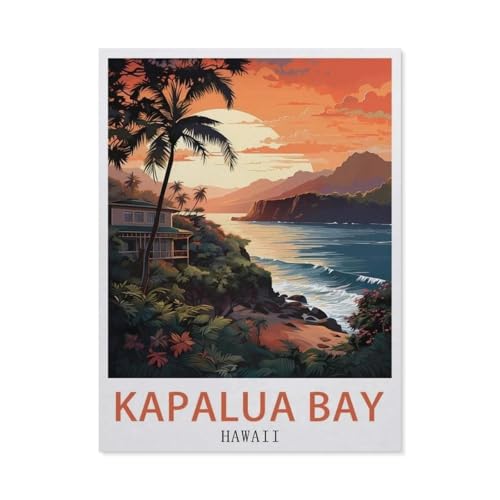 Malen Nach Zahlen Erwachsene，Kapalua Bay Hawaii，Malen Nach Zahlen Mit Pinseln und Acrylfarbe,DIY Set Basteln Erwachsene mit Pinseln und Acrylfarben für Home Decor（30x40cm）11.8x15.7 Zoll-EY91 von BEAYODKP
