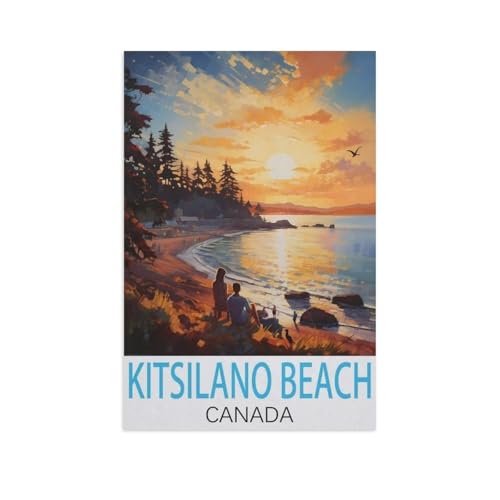 Malen Nach Zahlen Erwachsene，Kitsilano Beach Kanada，Malen Nach Zahlen Mit Pinseln und Acrylfarbe,DIY Set Basteln Erwachsene mit Pinseln und Acrylfarben für Home Decor（30x40cm）11.8x15.7 Zoll-FU91 von BEAYODKP