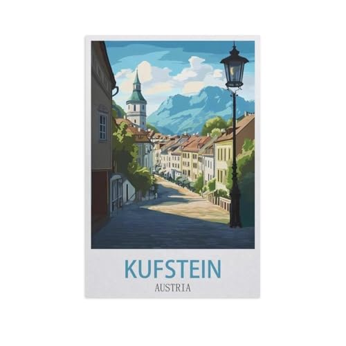 Malen Nach Zahlen Erwachsene，Kufstein, Österreich，Malen Nach Zahlen Mit Pinseln und Acrylfarbe,DIY Set Basteln Erwachsene mit Pinseln und Acrylfarben für Home Decor（30x40cm）11.8x15.7 Zoll-FX71 von BEAYODKP