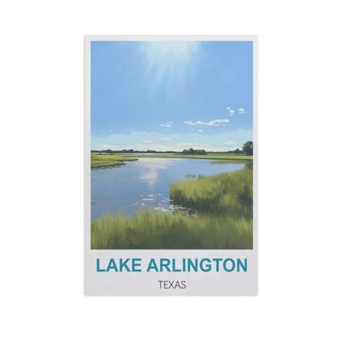 Malen Nach Zahlen Erwachsene，Lake Arlington, Texas，Malen Nach Zahlen Mit Pinseln und Acrylfarbe,DIY Set Basteln Erwachsene mit Pinseln und Acrylfarben für Home Decor（30x40cm）11.8x15.7 Zoll-GG31 von BEAYODKP