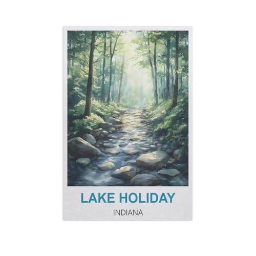 Malen Nach Zahlen Erwachsene，Lake Holiday, Indiana，Malen Nach Zahlen Mit Pinseln und Acrylfarbe,DIY Set Basteln Erwachsene mit Pinseln und Acrylfarben für Home Decor（40x50cm）15.7x19.6 Zoll-GH51 von BEAYODKP