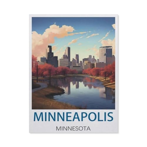Malen Nach Zahlen Erwachsene，Minneapolis Minnesota，Malen Nach Zahlen Mit Pinseln und Acrylfarbe,DIY Set Basteln Erwachsene mit Pinseln und Acrylfarben für Home Decor（30x40cm）11.8x15.7 Zoll-EY11 von BEAYODKP
