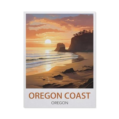 Malen Nach Zahlen Erwachsene，Oregon Coast Oregon，Malen Nach Zahlen Mit Pinseln und Acrylfarbe,DIY Set Basteln Erwachsene mit Pinseln und Acrylfarben für Home Decor（50x60cm）19.6x23.6 Zoll-EX51 von BEAYODKP