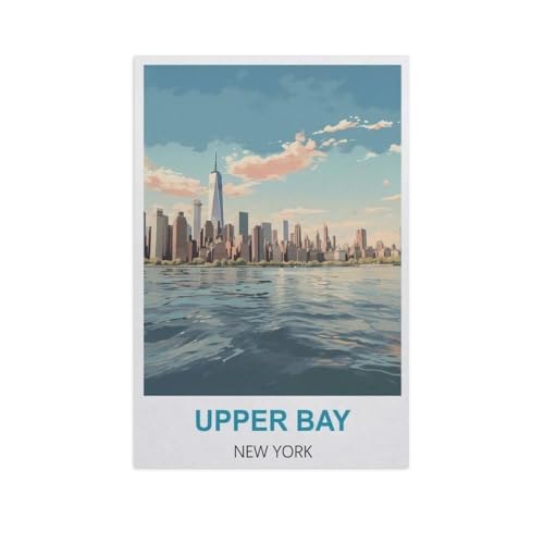 Malen Nach Zahlen Erwachsene，Upper Bay, New York，Malen Nach Zahlen Mit Pinseln und Acrylfarbe,DIY Set Basteln Erwachsene mit Pinseln und Acrylfarben für Home Decor（20x30cm）7,8x11,8 Zoll-GG51 von BEAYODKP