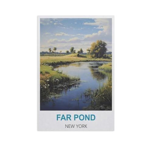 Malen nach Zahlen，Far Pond, New York，diy malen nach zahlen erwachsene landsch Mit Pinsel und Acrylfarbe Kits Theme Digital Home Wall Artwork（20x30cm）7,8x11,8 Zoll-GF90 von BEAYODKP