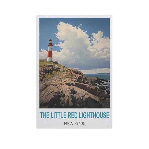 Malen nach Zahlen，The Little Red Lighthouse, New York，diy malen nach zahlen erwachsene landsch Mit Pinsel und Acrylfarbe Kits Theme Digital Home Wall Artwork（40x50cm）15.7x19.6 Zoll-GG30 von BEAYODKP