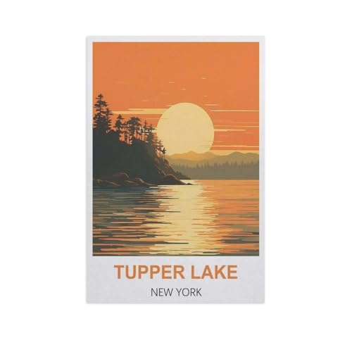 Malen nach Zahlen，Tupper Lake, New York，diy malen nach zahlen erwachsene landsch Mit Pinsel und Acrylfarbe Kits Theme Digital Home Wall Artwork（20x30cm）7,8x11,8 Zoll-GH10 von BEAYODKP