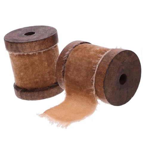 2 Rollen Flauschige Vintage Geschenkband Diy Dekorationsband Strapazierfähiges Polyester für Bastelprojekte für Verpackung und Blumenarrangements von BEBEMOKO
