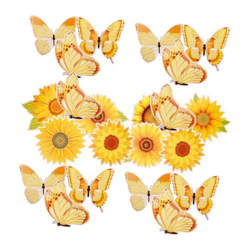 45 Stück Teiliges Dekorative Sonnenblumen Papier Cuts für Frühlings Diy für Klassenzimmer Wanddekoration und Bastelprojekte Handgemacht und Robust mit Klebestickern von BEBEMOKO