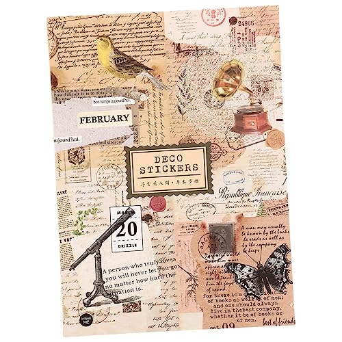 BEBEMOKO 1 Packung Vintage Journal Kit mit Wasserdichten Aufklebern Ästhetische Scrapbooking Zubehör für Kreative Handkonten und Dekoration Teiliges BEBEMOKO 1 Packung Vintage Journal Kit mit Wasserdichten Aufklebern Ästhetische Scrapbooking Zubehör für Kreative Handkonten und Dekoration Teiliges von BEBEMOKO