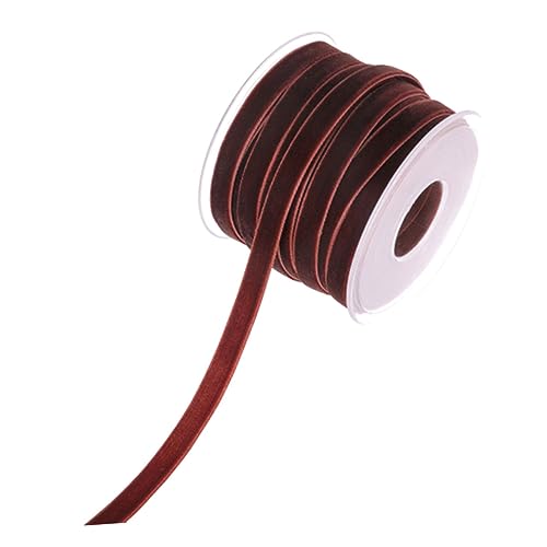 BEBEMOKO 1 Rolle Breites Yards Langes Samtartiges Dekoband Kaffee Strapazierfähiges Flocking Ribbon für DIY Projekte Hochzeiten und Partys von BEBEMOKO