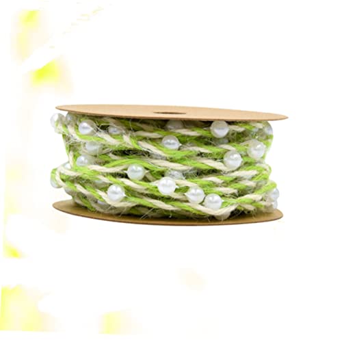 BEBEMOKO 1 Rolle Handgewebtes Kontrastfarbenes Bastelband Jute Robustes Wickelband für Hochzeiten und DIY Projekte Hellgrün von BEBEMOKO