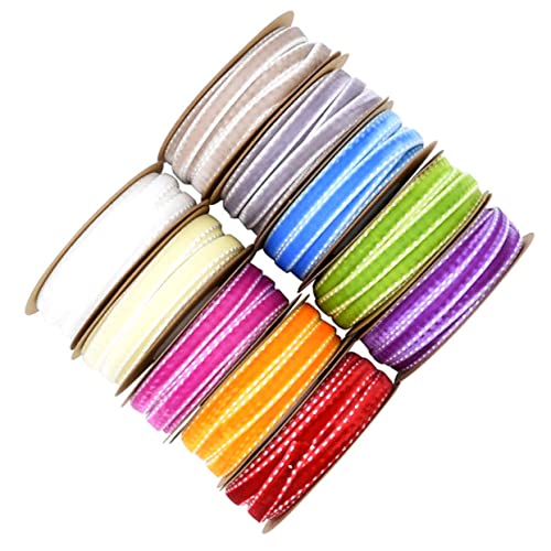 BEBEMOKO 1 Rolle Hochwertiges Velours Satinband Beige Dekoratives Geschenkband für DIY Projekte Hochzeit Geburtstagsfeiern Blumenarrangements und Mehr für Bastelideen und Festliche Anlässe von BEBEMOKO