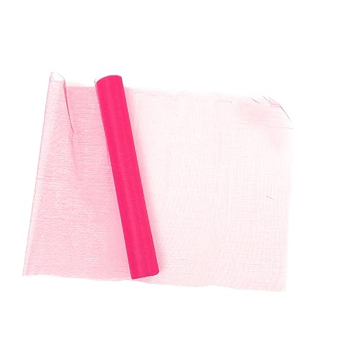 BEBEMOKO 1 Rolle Hochzeitsraumdekoration Schleier Hochzeitsvorhänge Stoffnetzband Zeremonie Transparentes Band Hochzeitsdekor Handdekor Party Chiffonvorhänge Bänder Blau DIY Rosy Garn von BEBEMOKO