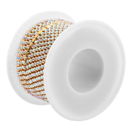 BEBEMOKO 1 Rolle Kristall-Diamant-Kette Strassbesatz Kleidung Dekoration Ketten Dekoration Schmuck Dekoration Strass zum Nähen Strass Streifen Bastelstreifen Glas Golden BEBEMOKO 1 Rolle Kristall-Diamant-Kette Strassbesatz Kleidung Dekoration Ketten Dekoration Schmuck Dekoration Strass zum Nähen Strass Streifen Bastelstreifen Glas Golden von BEBEMOKO