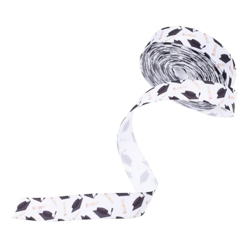 BEBEMOKO 1 Rolle Schleifenband für Abschlussfeiern, raffiniertes Band zum Verpacken von Geschenken, einzigartiges Design für Glückwünsche, Partyzubehör, lange für Veranstaltungen und Feiern von BEBEMOKO