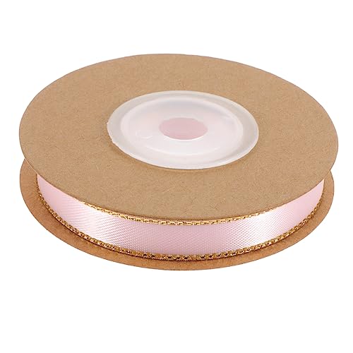 BEBEMOKO 1 Rolle vergoldetes Blumenband, Geschenkbox, Schleifenband, glatte Oberfläche, handgefertigtes Bastelmaterial für Schleifenknoten zum Verpacken von Geschenken und Blumenarrangements von BEBEMOKO