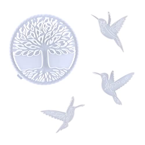 BEBEMOKO 1 Satz Lebensbaum Epoxidharz Silikonform für DIY Hummingbird Wanddekoration Flexible Wiederverwendbare Gießform für Kreative Handwerksprojekte und Personalisierte BEBEMOKO 1 Satz Lebensbaum Epoxidharz Silikonform für DIY Hummingbird Wanddekoration Flexible Wiederverwendbare Gießform für Kreative Handwerksprojekte und Personalisierte von BEBEMOKO