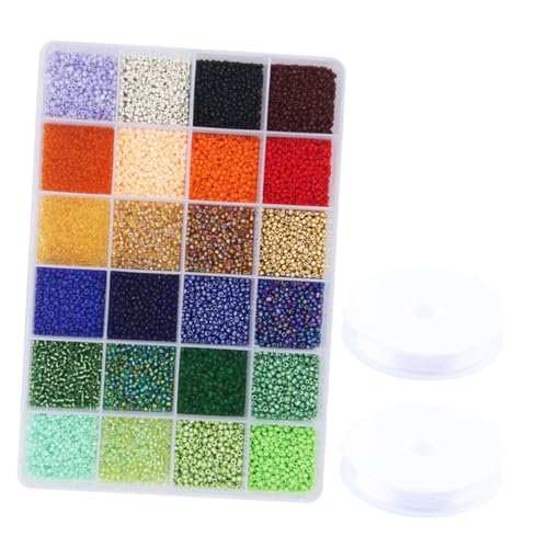 BEBEMOKO 1 Set Glasperlen für DIY-Schmuckherstellung, bunte Perlen mit Schnur für Armbänder, Halsketten, Heimdekoration für Bastelprojekte von BEBEMOKO