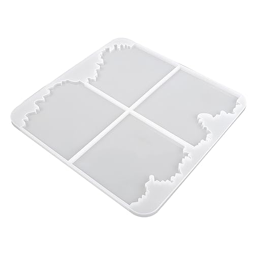 BEBEMOKO 1 Stück Ozeanwellentischform Nautisch Unregelmäßiger Schimmel Geformt Küstendekor Seemerkonte Uv Silikonform Schalenmattenform Weiß Kieselgel von BEBEMOKO