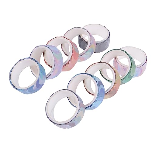 BEBEMOKO 10 Rollen Dekorative Aufkleber Für Die Tasche Schrott Dekoratives Klebeband Sammelalbum Punkt Journaling Sortiert Ästhetisch Handwerk Pastell Kreis Farben Papier von BEBEMOKO