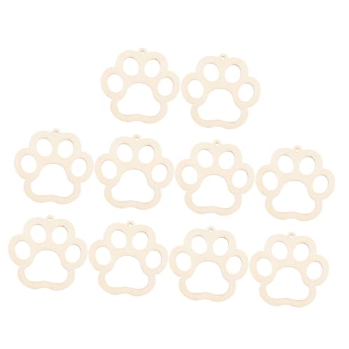 BEBEMOKO 10 Sets Pfotenform, unlackierte Holzscheiben zum Basteln, sicheres Material für Kunst- und Bastelprojekte für Haustierbesitzer und von BEBEMOKO