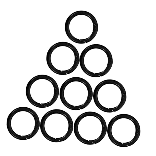 BEBEMOKO 10 Stück Federschnalle Ringclips für Eheringe Metallverschluss Federring Offener Schlüsselring Taschenriemen Haken Clip Trigger Federschnalle Kleine Federclips Hakenschnalle Legierung Schwarz von BEBEMOKO