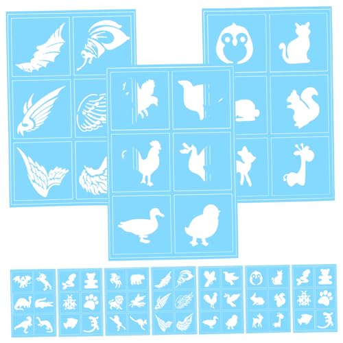BEBEMOKO 10 Stück Schablonen zum Schminken malen Gesichtsbemalungsvorlagen Vorlage für Gesichtsbemalung Gesichtsbemalungsschablonen aus Kunststoff Schminkvorlagen PVC Blue BEBEMOKO 10 Stück Schablonen zum Schminken malen Gesichtsbemalungsvorlagen Vorlage für Gesichtsbemalung Gesichtsbemalungsschablonen aus Kunststoff Schminkvorlagen PVC Blue von BEBEMOKO