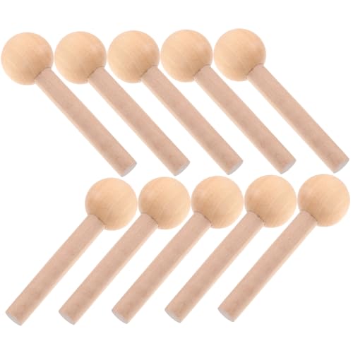 BEBEMOKO 10 Stück Teiliges Holzstäbchen Buchenholz für Lochwand Glatte Oberfläche Langlebig als Dübel und Kugelkopf für Diy-projekte Basteln und Wand-organizer Zubehör von BEBEMOKO
