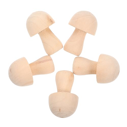 BEBEMOKO 10 Stück Teiliges Unbemalte Holzpilzmodelle für Basteln Diy für Zuhause und Projekte von BEBEMOKO