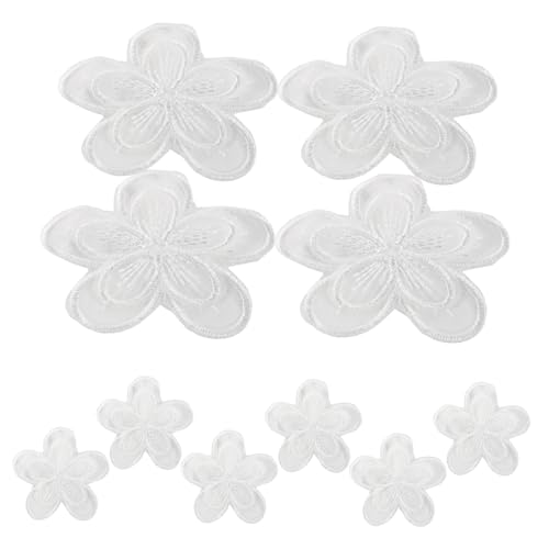 BEBEMOKO 10 x Organza-Aufnäher mit Spitze, selbstklebend, kein Nähen, bestickte Applikationen für Kleidung, Reparatur, Rock, Dekoration und Bastelarbeiten von BEBEMOKO