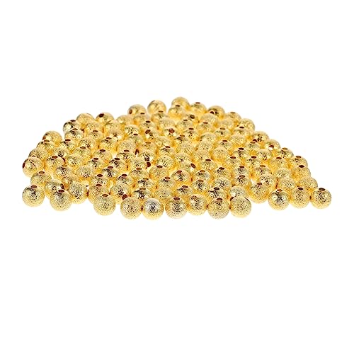 BEBEMOKO 100 Stück DIY Perlen Goldene und Silberne Kupfer Spacer Beads für Schmuckherstellung Bastelbedarf für Armbänder Ohrringe und Kreative Projekte Rund Geruchsneutral Langlebig von BEBEMOKO