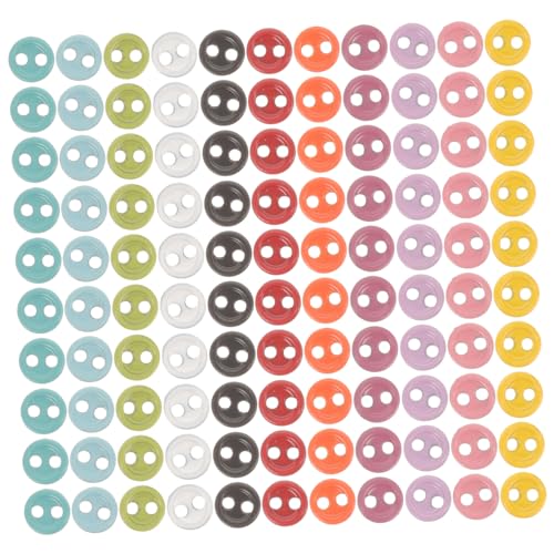 BEBEMOKO 100 Stück 4 mm Miniatur-Bastelknöpfe Doppellöcher für Puppenkleidung Nähen Stricken von BEBEMOKO