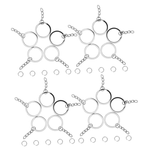 BEBEMOKO 100 Stück Teiliges Silberne Flache Schlüsselringe mit Kette und Offenen Sprungringen Robuste Metall Keychain Ringe für Diy Schmuckherstellung und Bastelarbeiten BEBEMOKO 100 Stück Teiliges Silberne Flache Schlüsselringe mit Kette und Offenen Sprungringen Robuste Metall Keychain Ringe für Diy Schmuckherstellung und Bastelarbeiten von BEBEMOKO