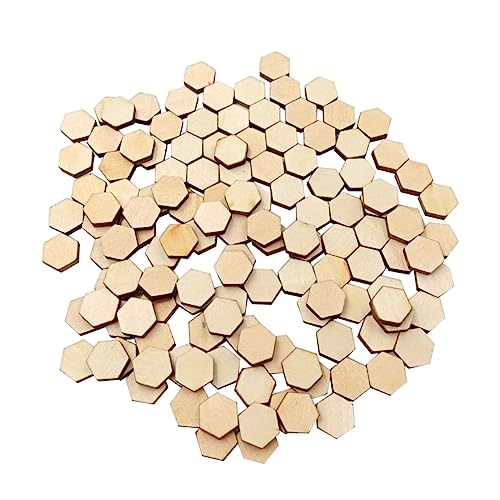 BEBEMOKO 100 Stück unlackierte Waben-Holzkreise, glatte Oberfläche, Bastelstücke für Projekte, Malerei und Heimdekoration für Handwerk und Hochzeitsdekoration von BEBEMOKO