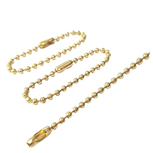 BEBEMOKO 100Stücke Goldene Kugelkette mit Verstellbarem Metallperlenverschluss für Schlüsselanhänger Anhänger und DIY Schmuckherstellung von BEBEMOKO