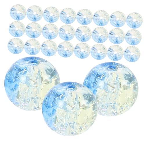 BEBEMOKO 100stücke Glasperlen Für Diy Schmuck Crackle Und Runde Spacer Beads Handgemachte Armbänder Und Dekorationen Langlebige Und Praktische Bastelperlen Packung von BEBEMOKO