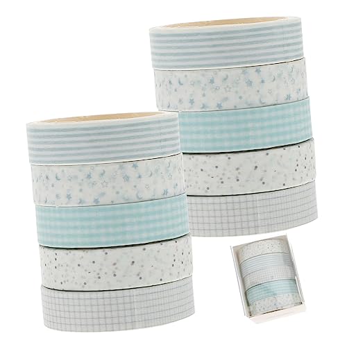 BEBEMOKO 10Rollen Washi Tape Dekorative Klebebänder Selbstklebende Papierbänder für Scrapbooking DIY Handwerk und Geschenkverpackung Zubehör für Kreative Projekte von BEBEMOKO