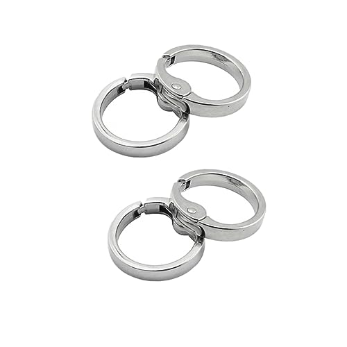 BEBEMOKO 10Stücke Teiliges Metall Feder Ring Schlüsselring Clip für Handtaschen Rucksäcke und Kunsthandwerk Praktischer Karabiner für Schlüsselanhänger und DIY Projekte Silber von BEBEMOKO