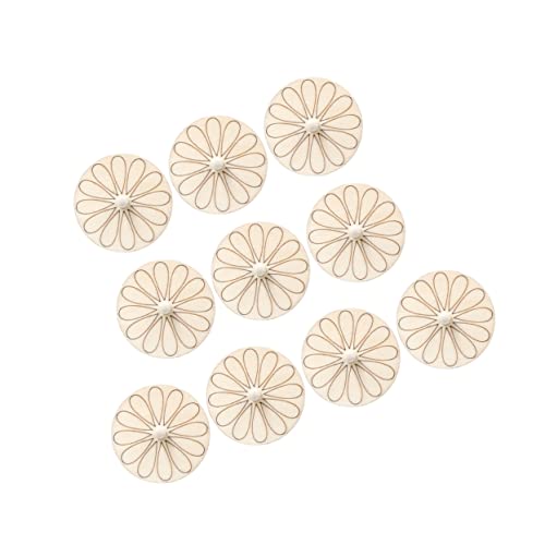 BEBEMOKO 10Stücke Unvollendete Holzmalerei Für DIY Kreativspielzeug Fantasie Und Feinmotorik Blütenblatt Design Für Bastelprojekte von BEBEMOKO