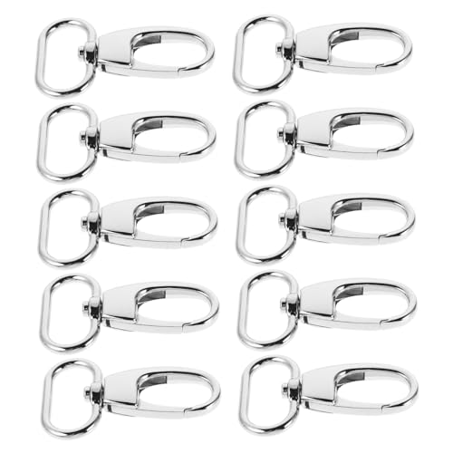 BEBEMOKO 10Stücke Zinklegierungsbeutelverschlüsse Metall Schnallen für Schlüsselanhänger Karabiner Clips Drehbare Trigger Haken Innendurchmesser Silberfarben von BEBEMOKO