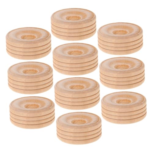 BEBEMOKO 10pcs Holzräder Kleine Holzräder Zum Herstellen Kleiner Holzräder Holzhandwerksrad DIY -räder Mini Holzhandwerksrad von BEBEMOKO