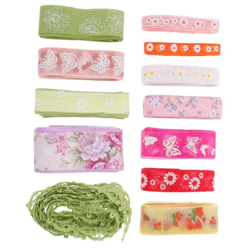 BEBEMOKO 12 Rollen Mehrzweck-Kleiderband Schleife rotes Band dekorativ Stoff seidenband ribbon ripsband klettband Kleidungsband für den täglichen Gebrauch Mehrzweck-Geschenkband Polyester von BEBEMOKO