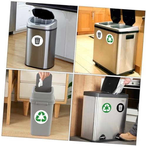 BEBEMOKO 12 Stück Teiliges Selbstklebendes Recycling aufkleber Wasserdichtem Strapazierfähigem PVC zur Mülltrennung für Küche und Haushalt Praktische Mülltonnen etiketten für Einfache von BEBEMOKO