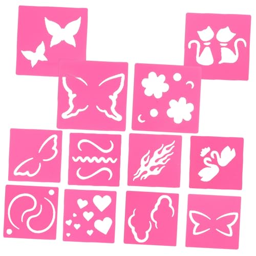 BEBEMOKO 12 Stück gemalte Vorlage Gesichts-Make-up-Musterschablonen Vorlagen zum Malen Schminkschablonen wiederverwendbar Schminkvorlagen Tattoo-Schablonen Plastik Rosy BEBEMOKO 12 Stück gemalte Vorlage Gesichts-Make-up-Musterschablonen Vorlagen zum Malen Schminkschablonen wiederverwendbar Schminkvorlagen Tattoo-Schablonen Plastik Rosy von BEBEMOKO