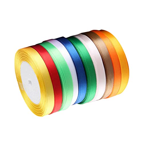 BEBEMOKO 12 Stück verpackung Band Bänder zum Verpacken Party Satinband Stoff Dekoration Seide Basteln Rosa Hochzeitsband DIY Band Geschenkband Geschenkbänder Zufällige Farbe von BEBEMOKO