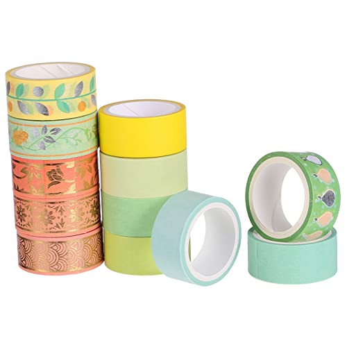 BEBEMOKO 12Rollen Gold Foil Washi Tape Dekoratives Klebeband Für DIY Scrapbooking Und Handwerksprojekte Hochwertiges Papierband Gelb Mit Glänzenden Akzenten BEBEMOKO 12Rollen Gold Foil Washi Tape Dekoratives Klebeband Für DIY Scrapbooking Und Handwerksprojekte Hochwertiges Papierband Gelb Mit Glänzenden Akzenten von BEBEMOKO