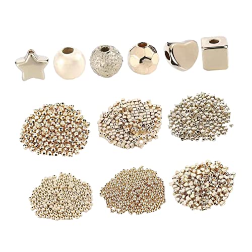 BEBEMOKO 1300 Stück DIY Spacer Perlen Goldene Abstandshalterperlen für Armbänder und Schmuckherstellung Hochwertige Langlebige Bastelperlen für Kreative DIY Projekte von BEBEMOKO